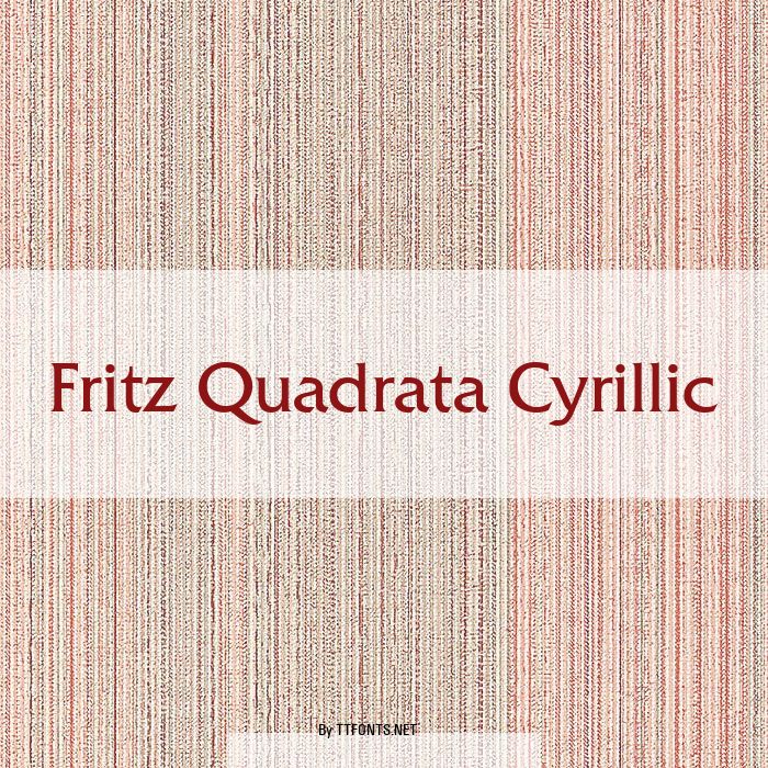 Fritz Quadrata Cyrillic example